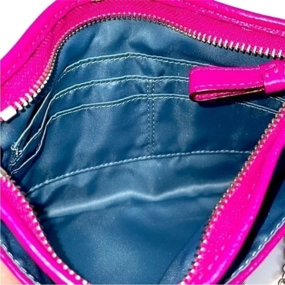 Coach hot pink leather chain strap crossbody restro - Picture 4 of 5